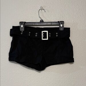Black Belted Women Shorts